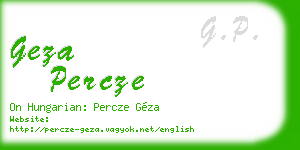 geza percze business card